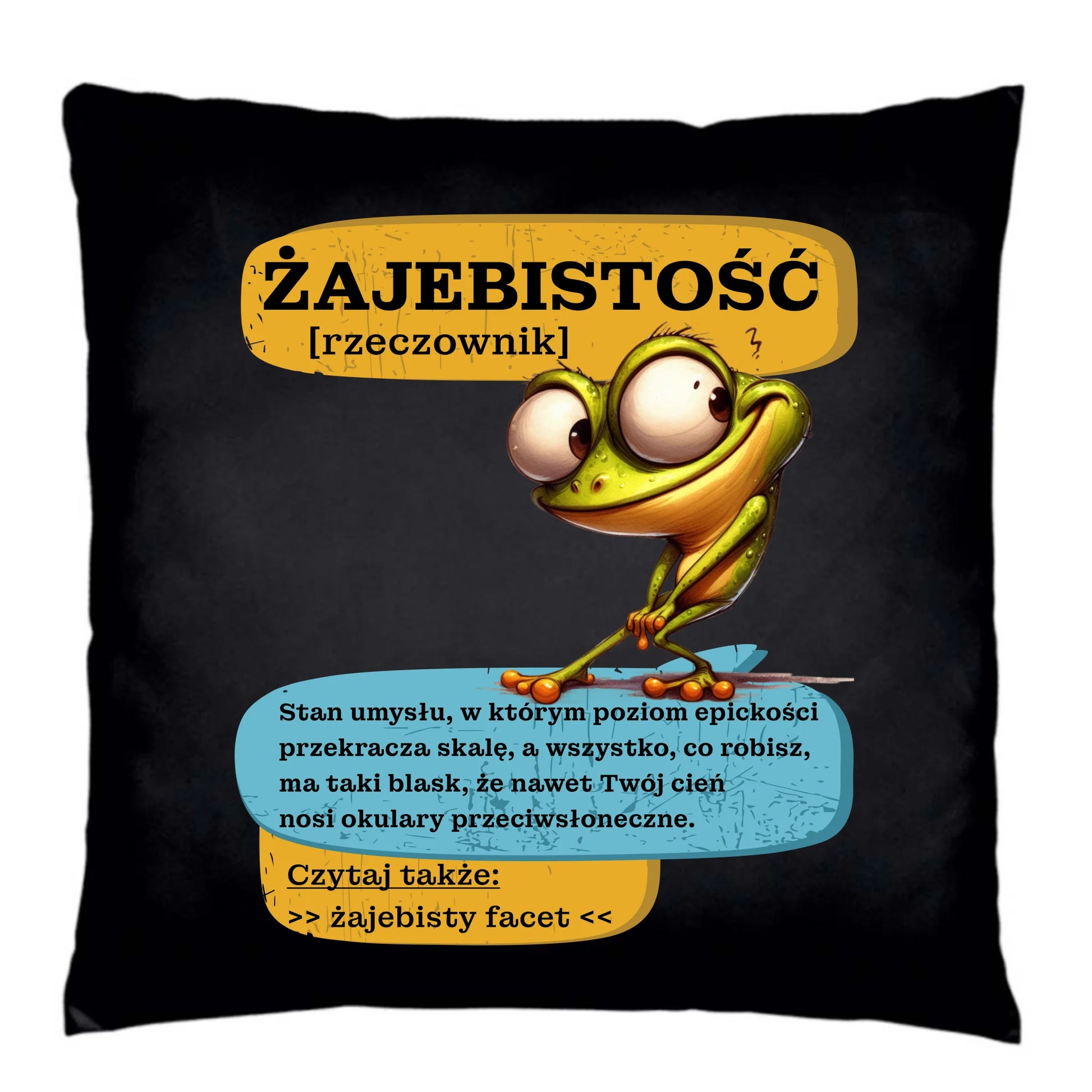 Poduszka dekoracyjna - Żajebistość [rzeczownik] prezent na Dzień Chłopaka DCH06 - StoryCups.pl