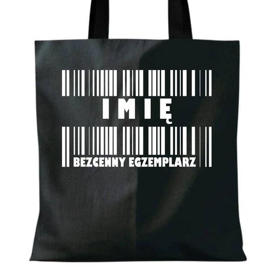Torba - Bezcenny egzemplarz prezent dla niego - czarna personalizowana DCH07 - StoryCups.pl