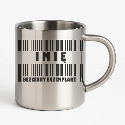 Kubek metalowy - Bezcenny egzemplarz prezent dla niego - personalizowany DCH07 - StoryCups.pl