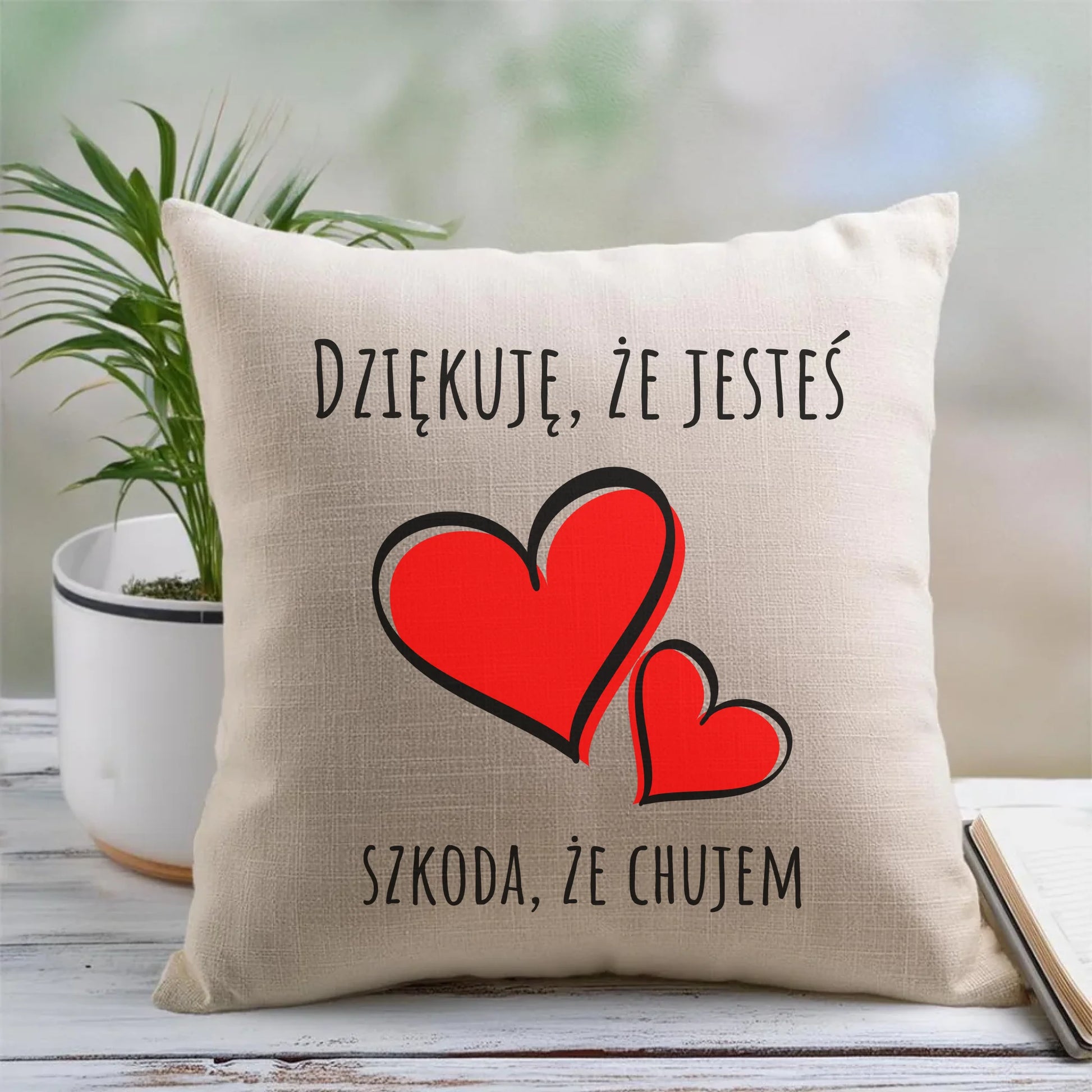 Poduszka - Dziękuję, że jesteś szkoda, że ch#jem - bez cenzury DCH10 - StoryCups.pl