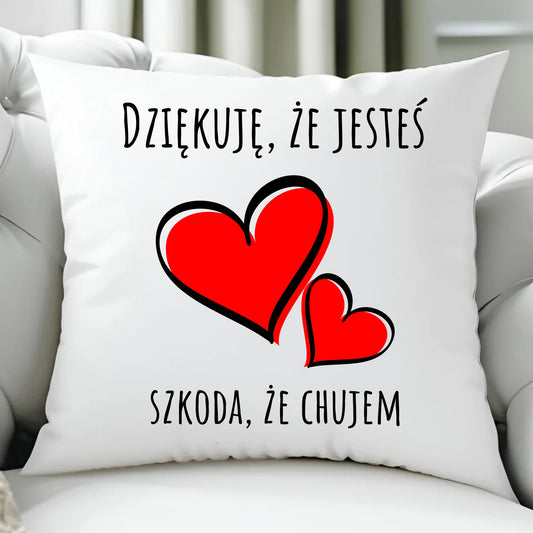 Poduszka - Dziękuję, że jesteś szkoda, że ch#jem - bez cenzury DCH10 - StoryCups.pl