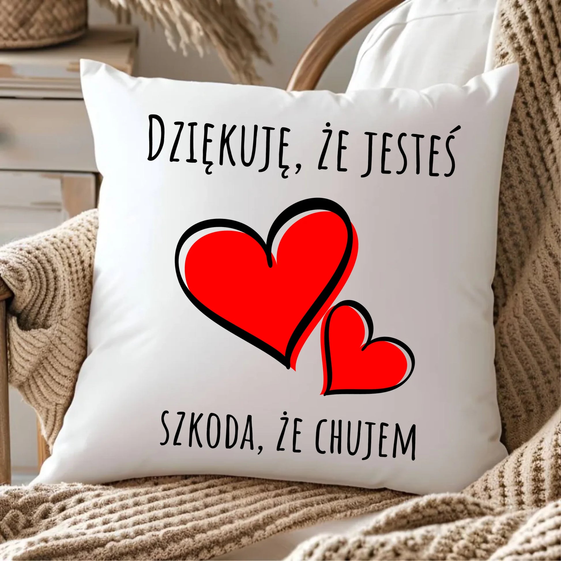 Poduszka - Dziękuję, że jesteś szkoda, że ch#jem - bez cenzury DCH10 - StoryCups.pl