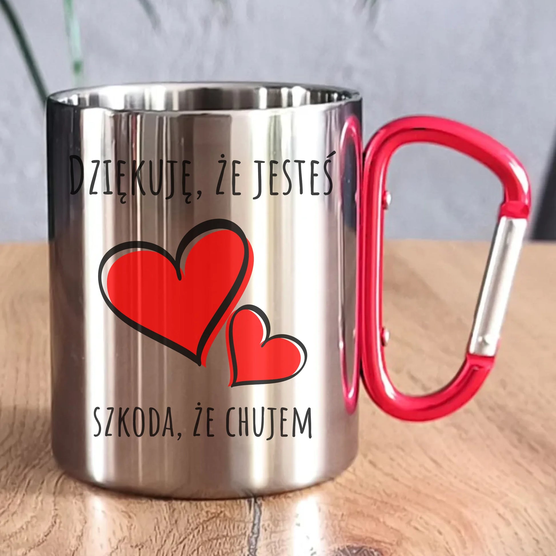 Kubek metalowy - Dziękuję, że jesteś szkoda, że ch#jem - bez cenzury DCH10 - StoryCups.pl