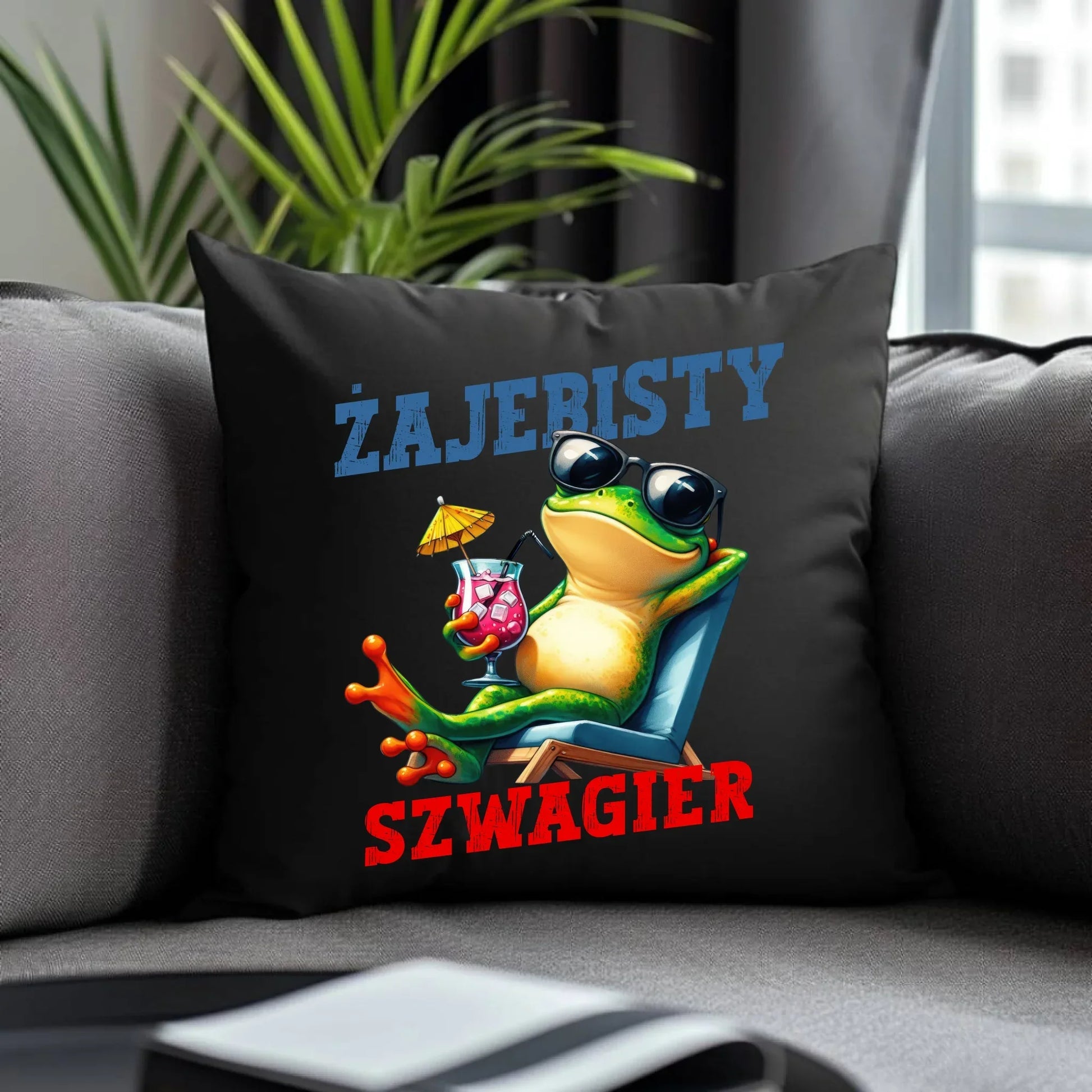 Poduszka dekoracyjna - Żajebisty Szwagier - prezent dla szwagra DSZ01 - StoryCups.pl