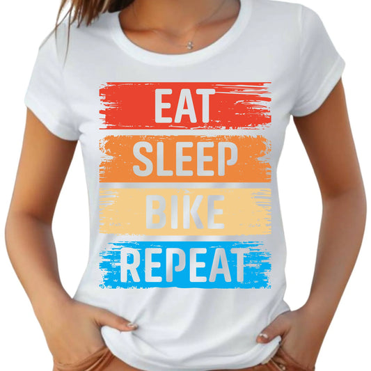 Koszulka damska - Eat sleep bike repeat - na rower HR03 - StoryCups.pl