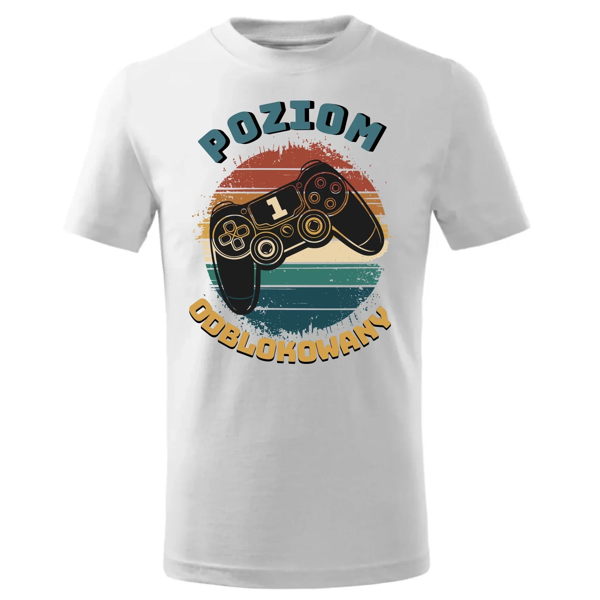 Koszulka dziecięca szkolna - Poziom odblokowany - gamer do szkoły - personalizowana SZ01 - StoryCups.pl