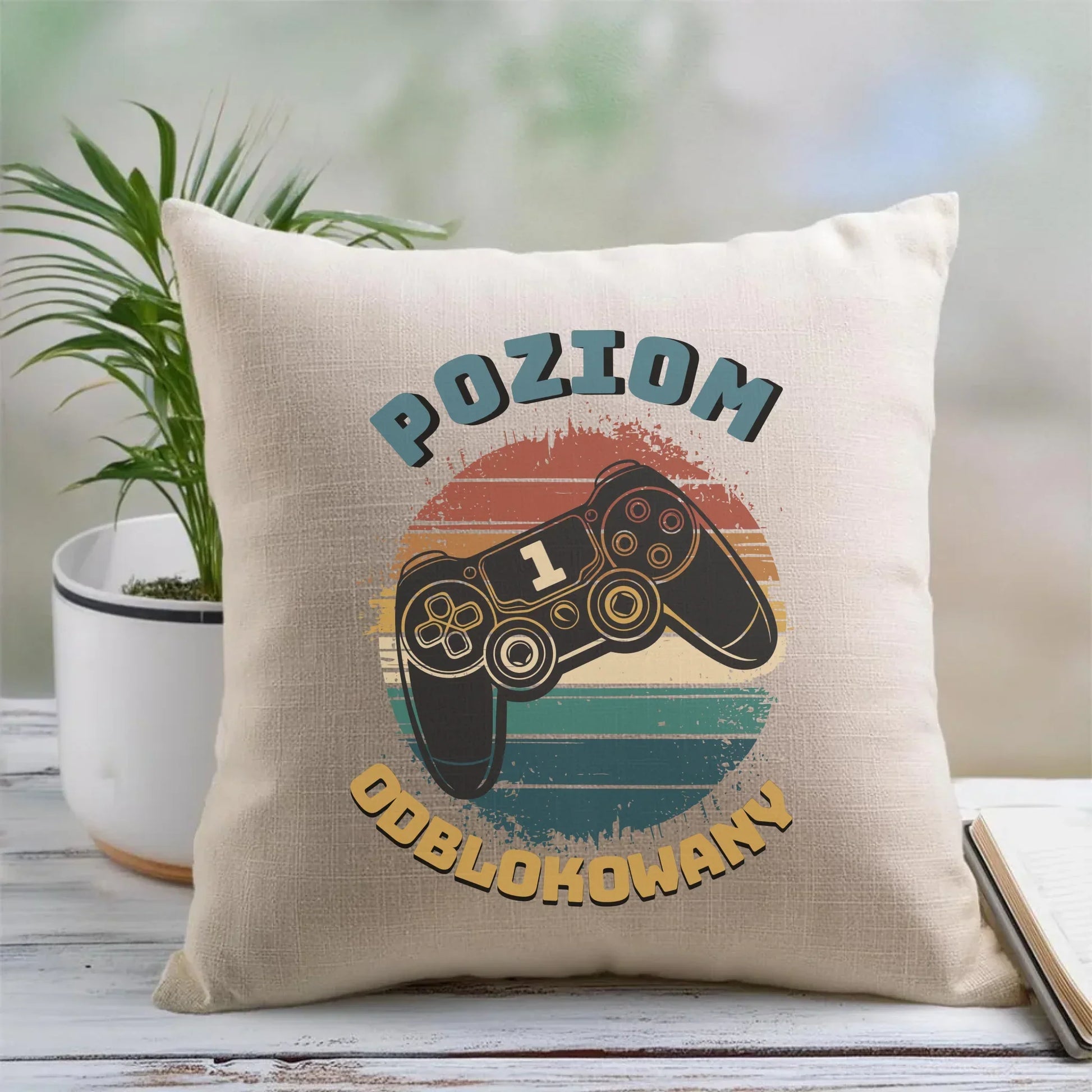 Poduszka - Poziom odblokowany - gamer do szkoły - personalizowana SZ01 - StoryCups.pl