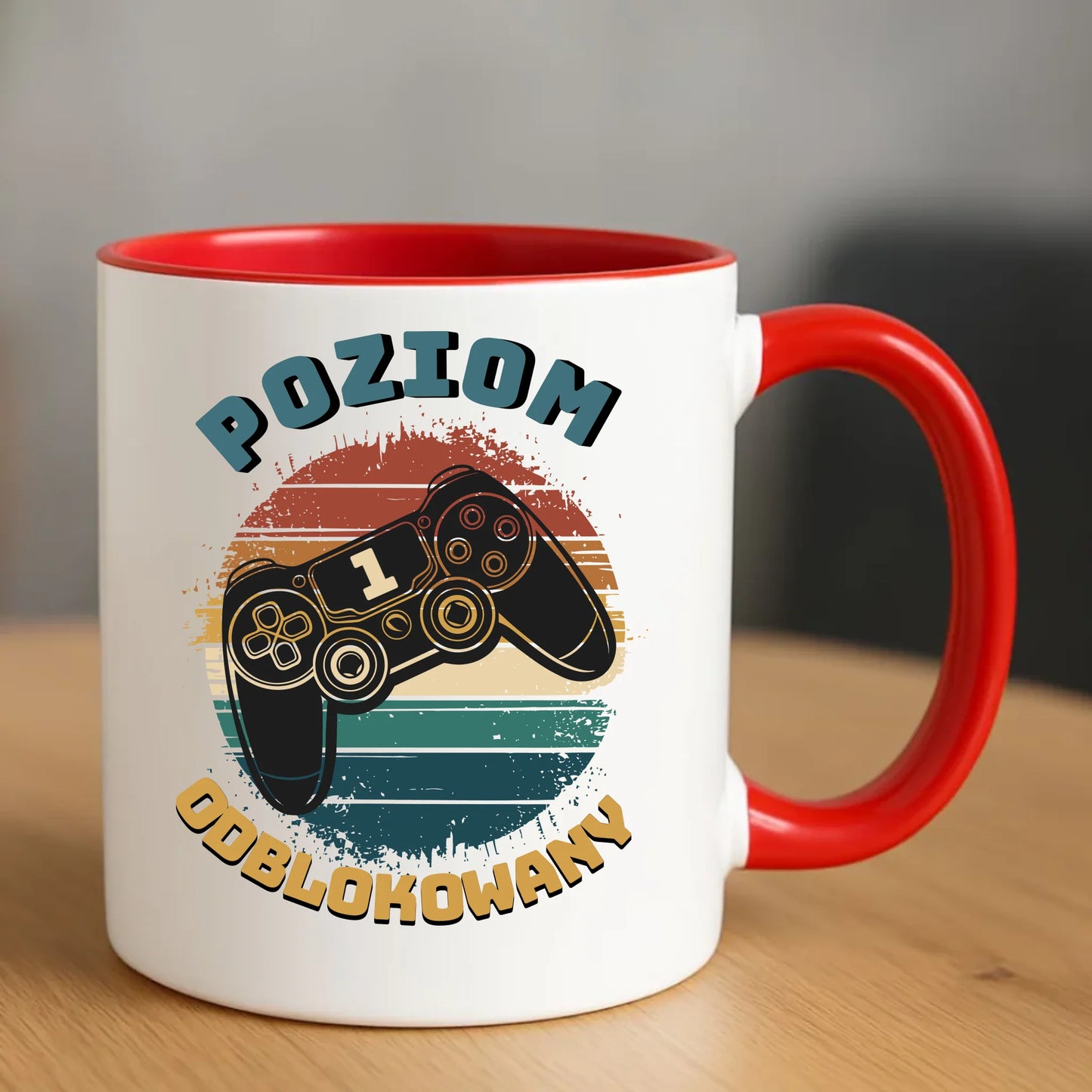 Kubek szkolny - Poziom odblokowany - gamer do szkoły - personalizowany SZ01 - StoryCups.pl