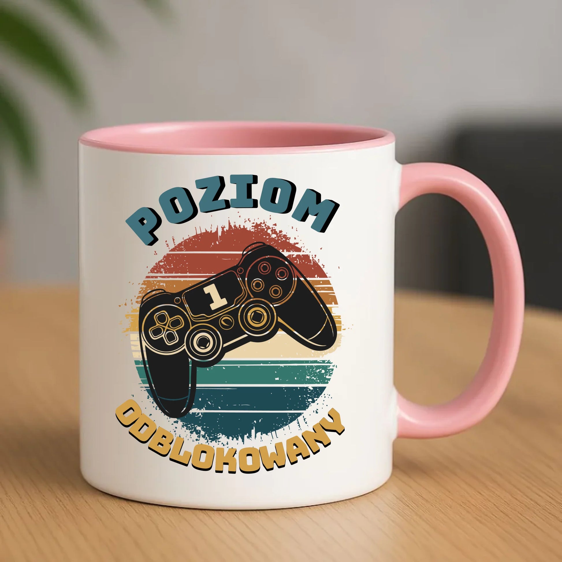 Kubek szkolny - Poziom odblokowany - gamer do szkoły - personalizowany SZ01 - StoryCups.pl