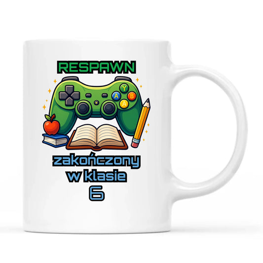 Kubek szkolny - Respawn - gamer do szkoły - personalizowany SZ18 - StoryCups.pl