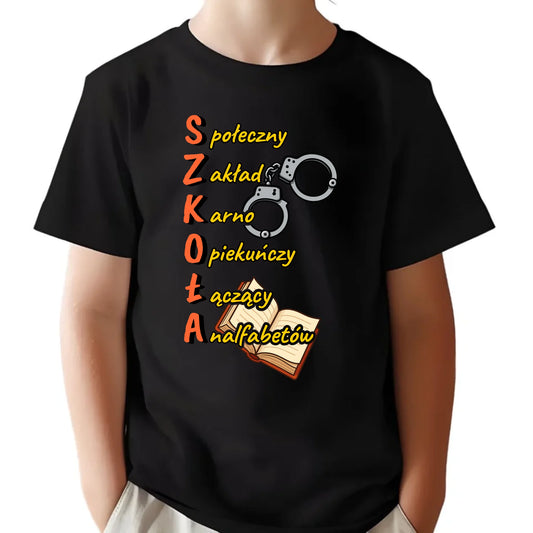 Koszulka dziecięca szkolna - S.Z.K.O.Ł.A. Zakład Karno Opiekuńczy SZ17 - StoryCups.pl