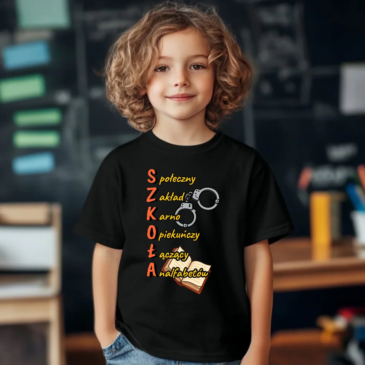 Koszulka dziecięca szkolna - S.Z.K.O.Ł.A. Zakład Karno Opiekuńczy SZ17 - StoryCups.pl