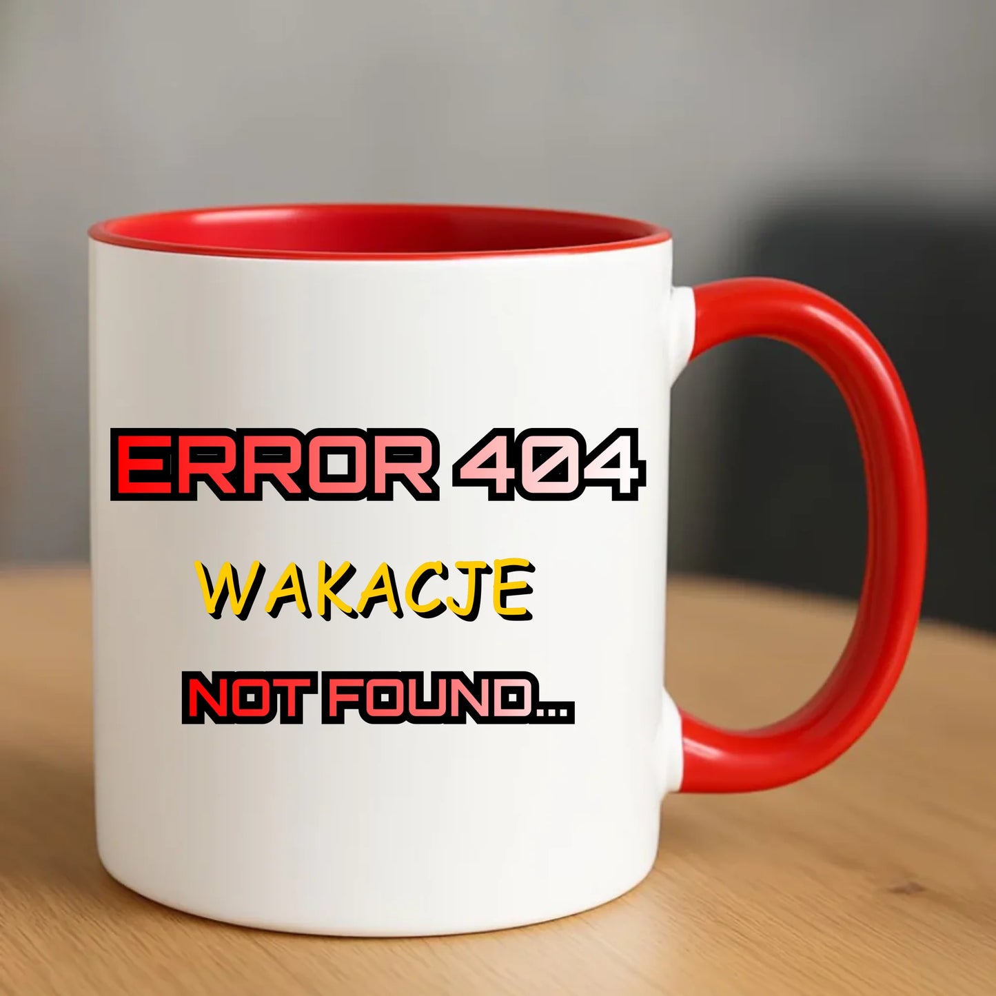 Kubek szkolny - Error 404 - śmieszny SZ15 - StoryCups.pl