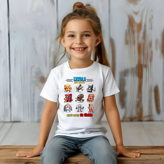 Koszulka dziecięca do szkoły - Szkoła albo zdrowie - śmieszna SZ14 - StoryCups.pl