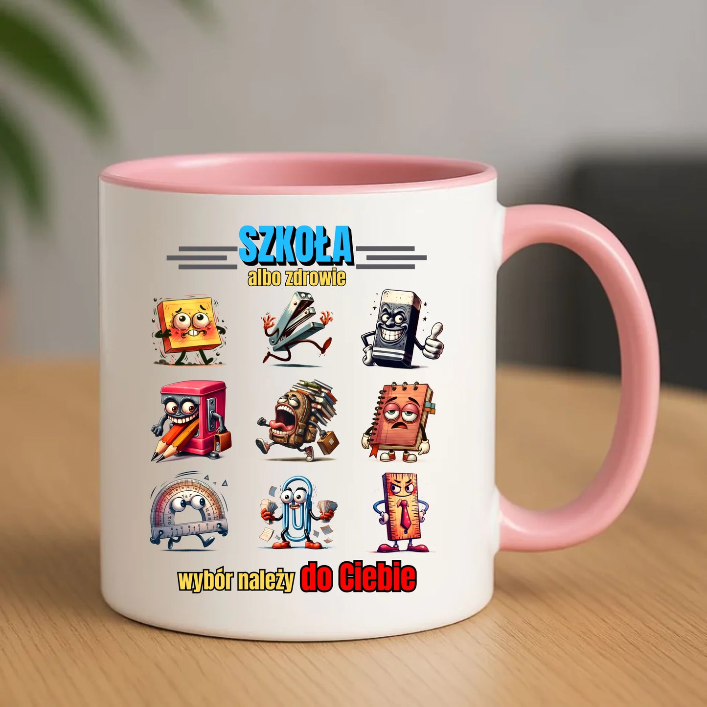 Kubek szkolny - Szkoła albo zdrowie - śmieszny SZ14 - StoryCups.pl