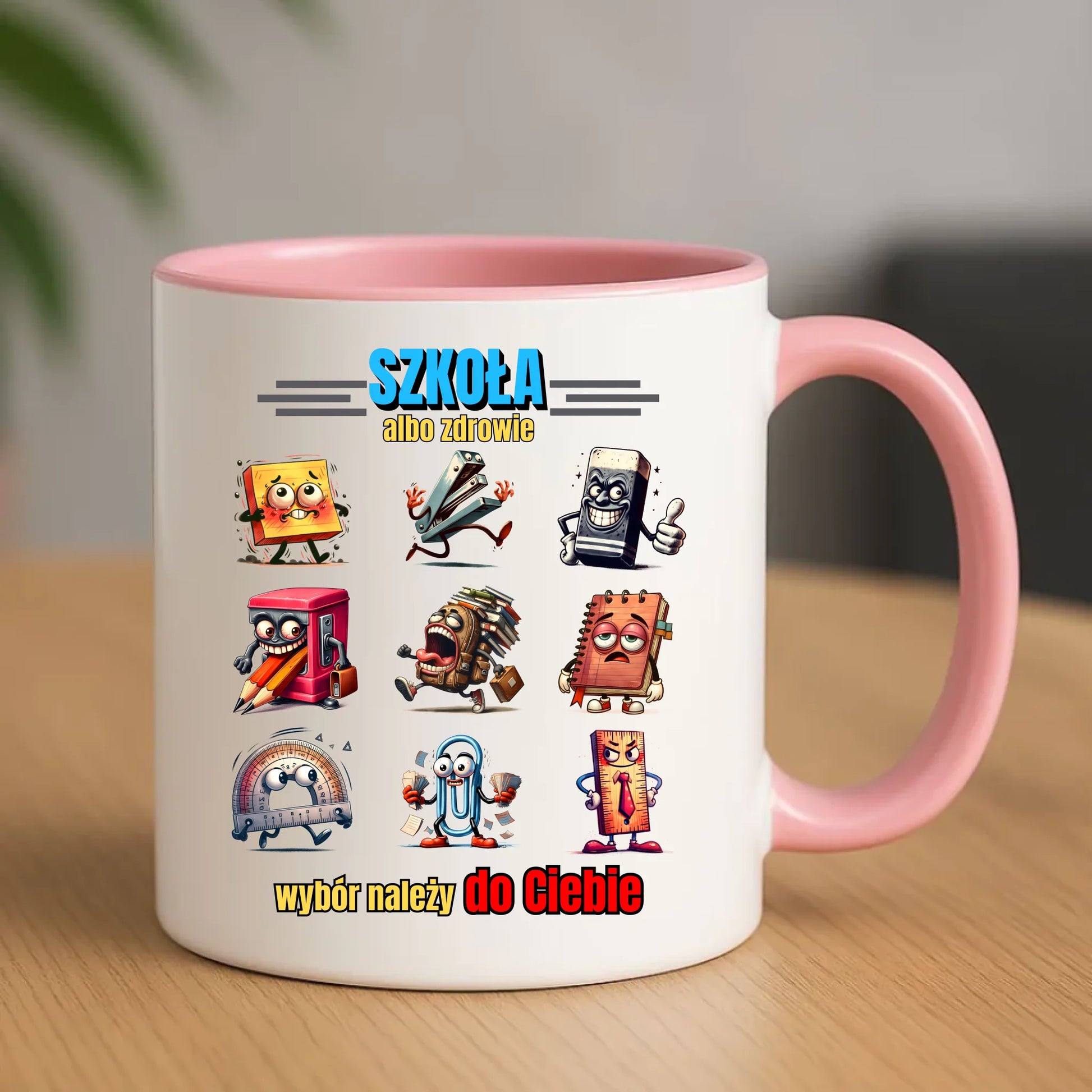 Kubek szkolny - Szkoła albo zdrowie - śmieszny SZ14 - StoryCups.pl