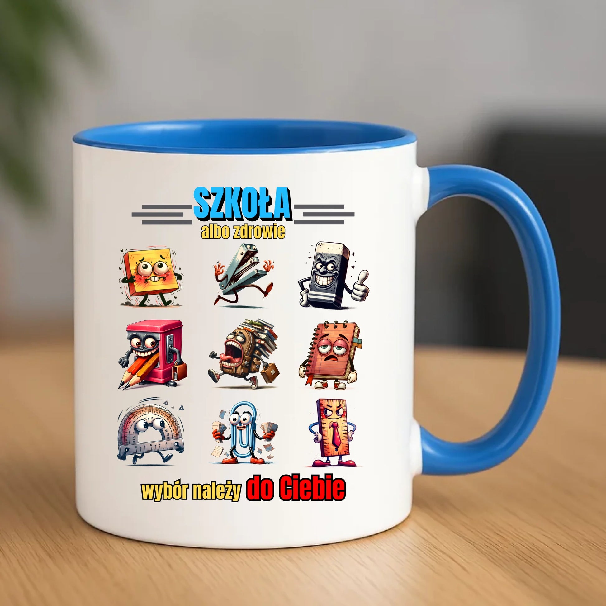 Kubek szkolny - Szkoła albo zdrowie - śmieszny SZ14 - StoryCups.pl