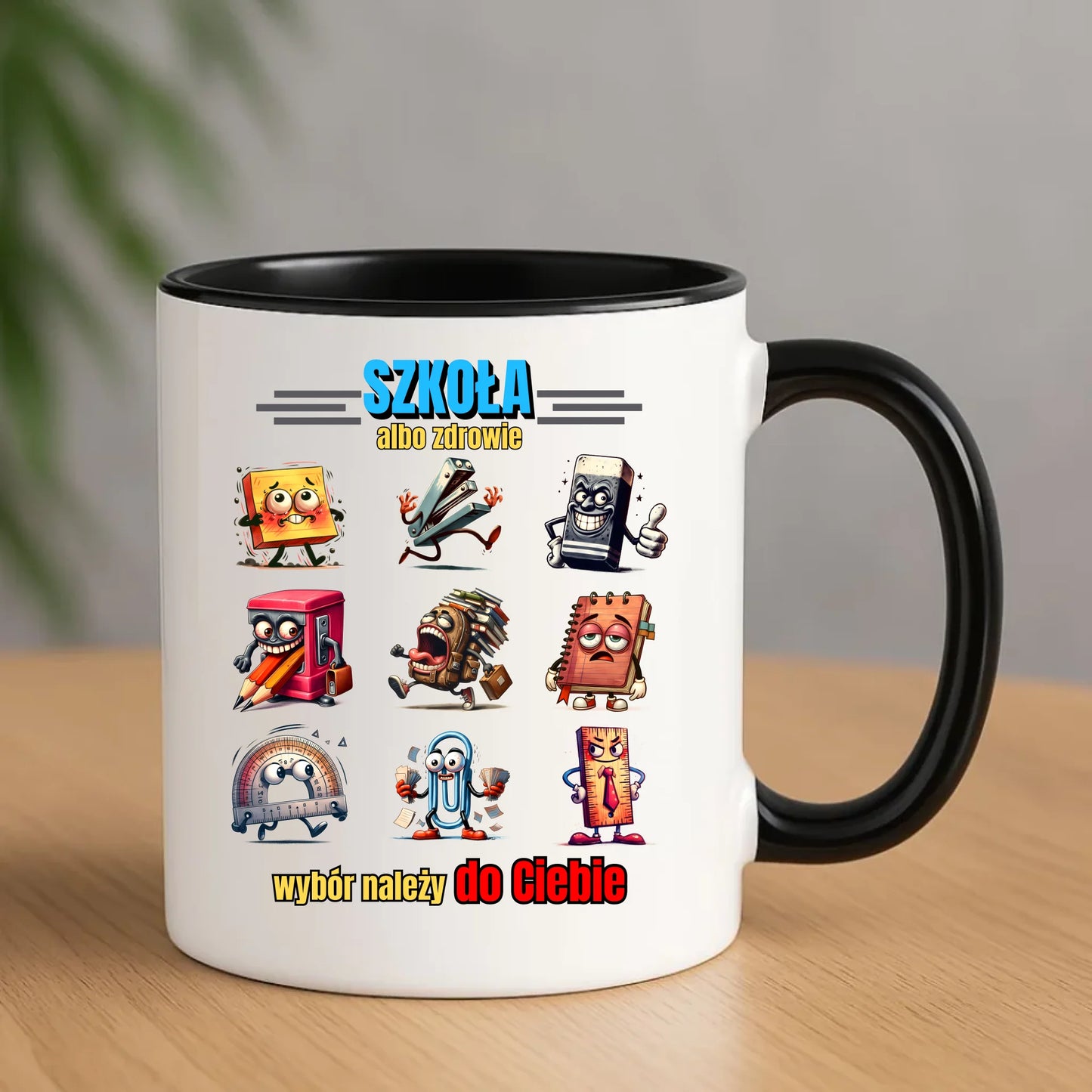 Kubek szkolny - Szkoła albo zdrowie - śmieszny SZ14 - StoryCups.pl