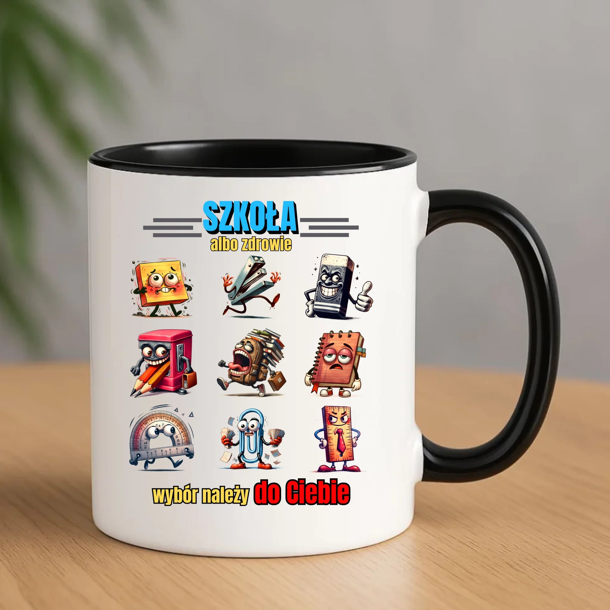 Kubek szkolny - Szkoła albo zdrowie - śmieszny SZ14 - StoryCups.pl