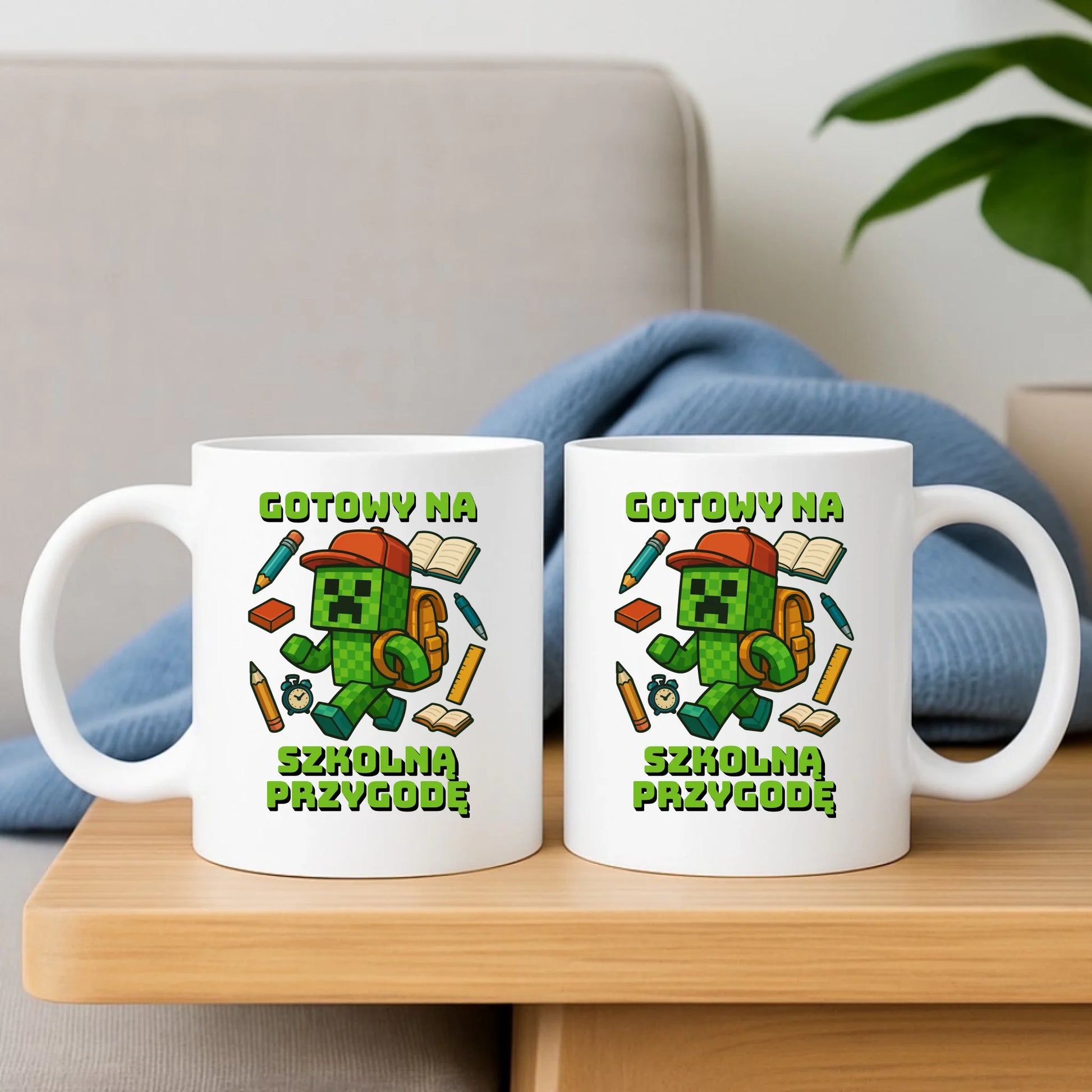 Zestaw poduszka i kubek szkoła - Gotowy na szkołę - gamer do szkoły - SZ13 - StoryCups.pl