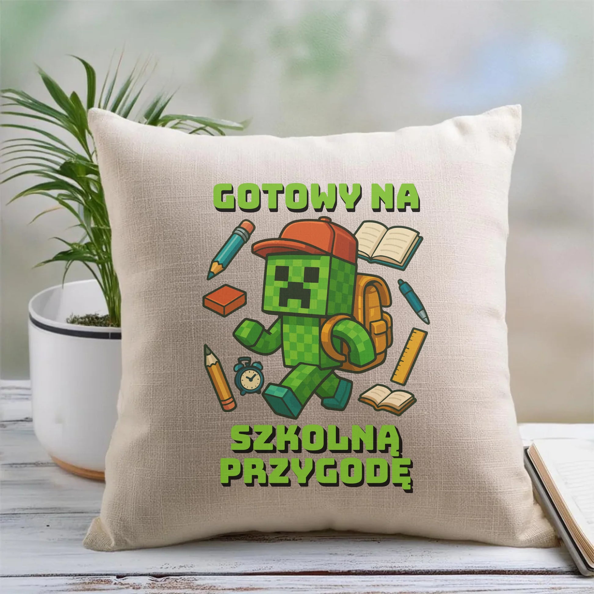 Poduszka szkoła - Gotowy na szkołę - gamer do szkoły - SZ13 - StoryCups.pl