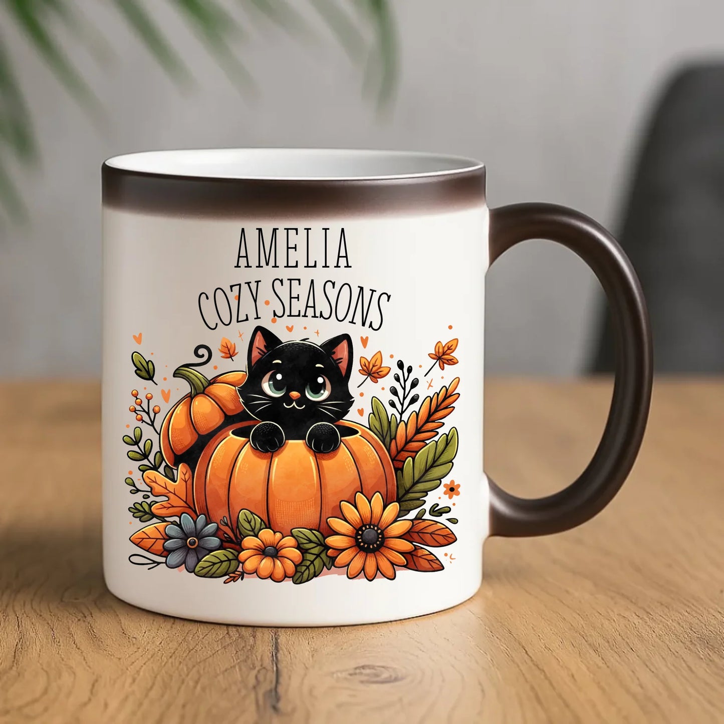Kubek magiczny jesieniara - Cozy Seasons - personalizowany JS01 - StoryCups.pl