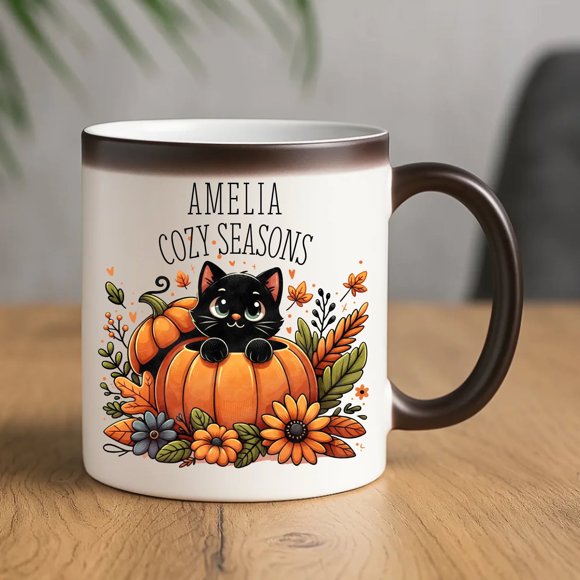 Kubek magiczny jesieniara - Cozy Seasons - personalizowany JS01 - StoryCups.pl