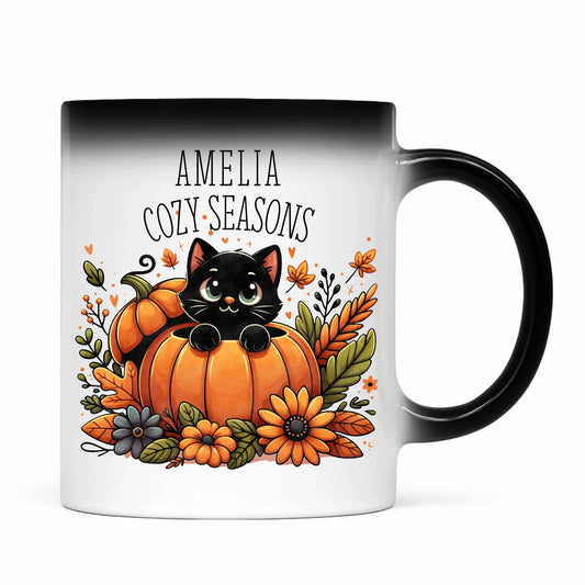 Kubek magiczny jesieniara - Cozy Seasons - personalizowany JS01 - StoryCups.pl
