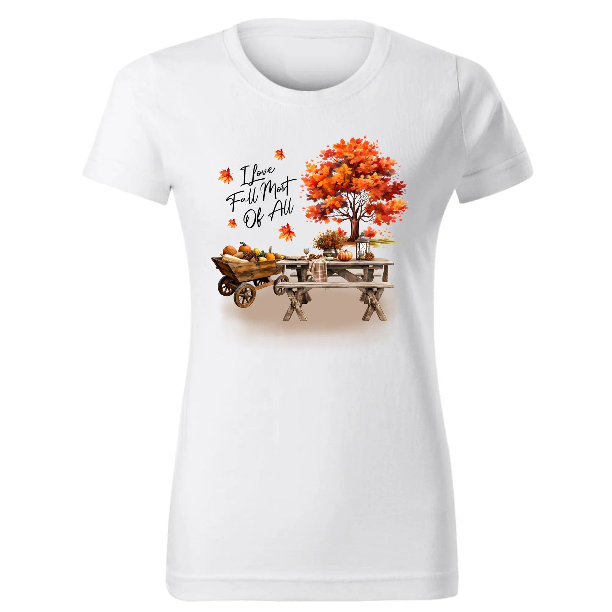 Koszulka damska jesieniara – Jesienny piknik z dyniami JS04 - StoryCups.pl