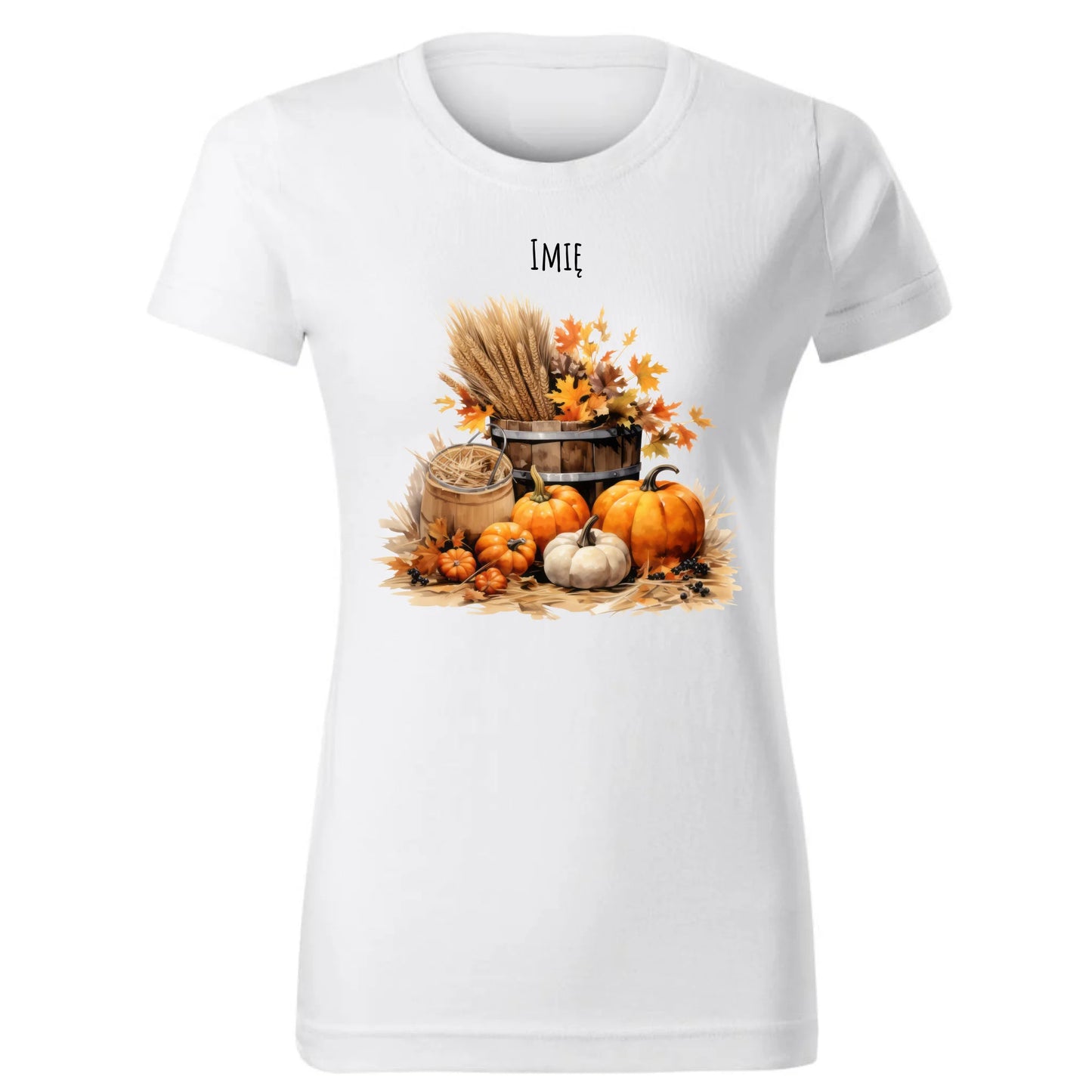 Koszulka damska jesieniara - Harvest vibes - personalizowana JS09 - StoryCups.pl