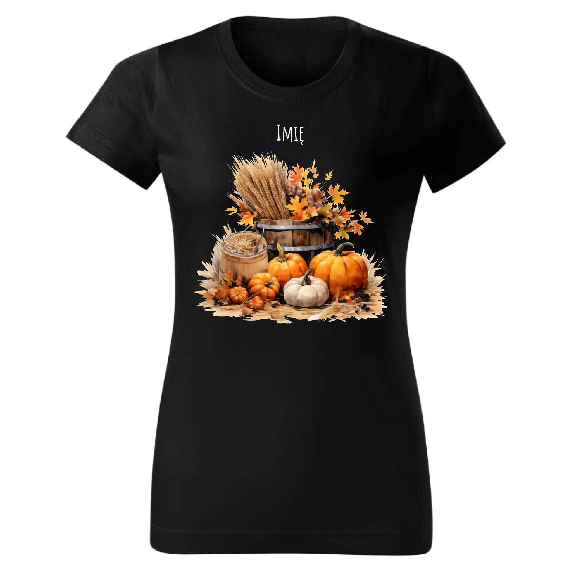 Koszulka damska jesieniara - Harvest vibes - personalizowana JS09 - StoryCups.pl