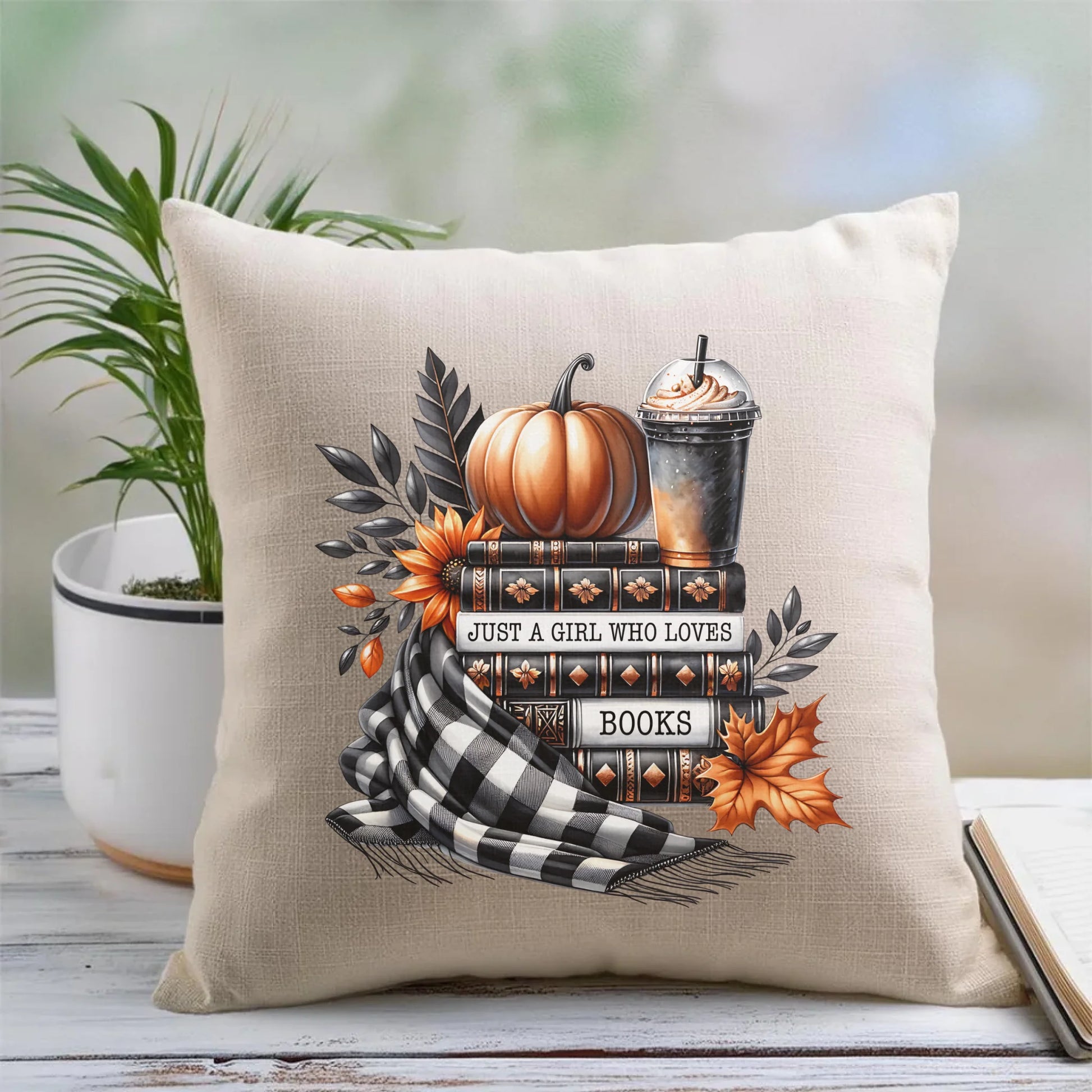 Poduszka jesieniara - Książkara - prezent dla miłośniczki czytania książek JS13 - StoryCups.pl