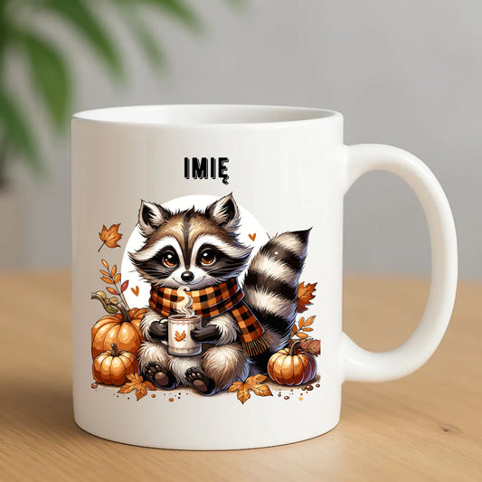 Ceramiczny biały kubek z nadrukiem na prezent