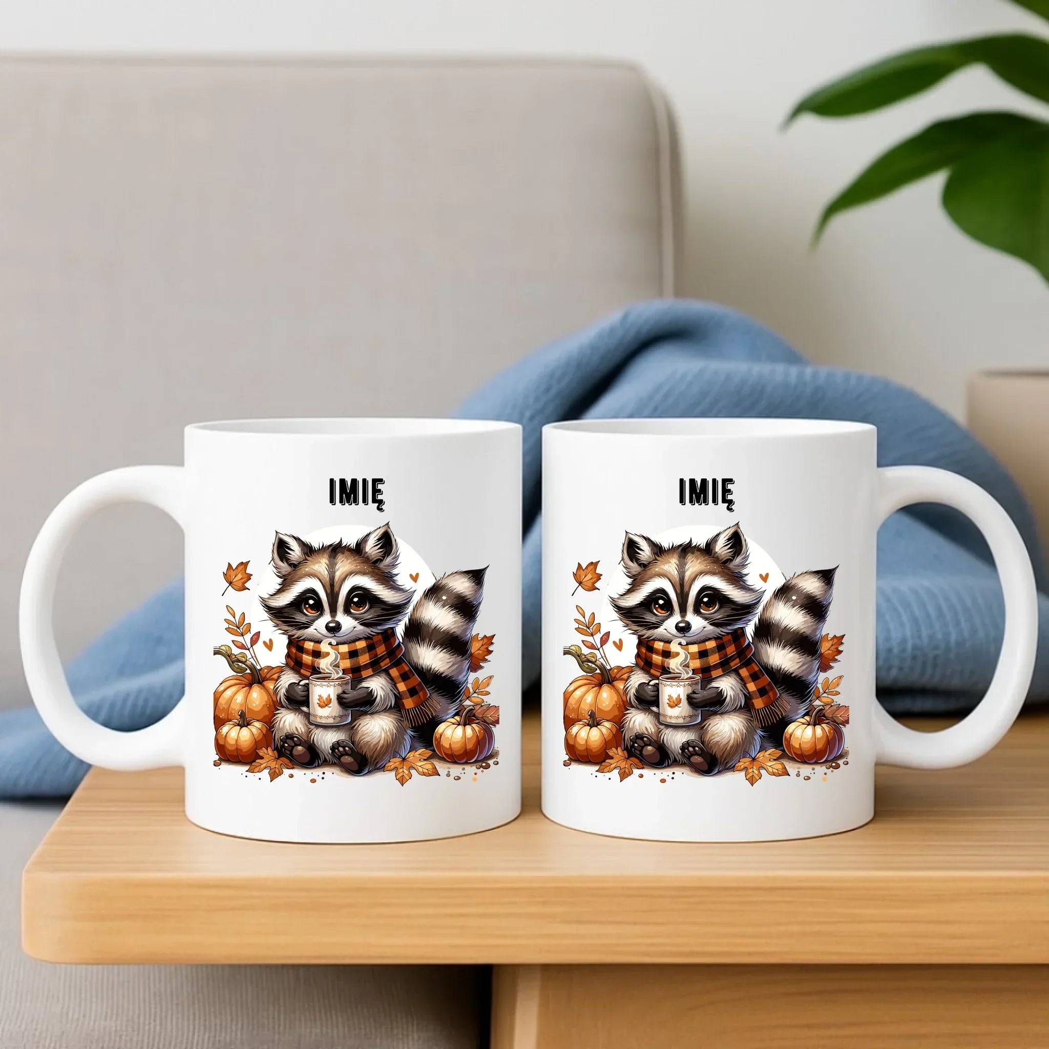 Kubek jesienny – Szop z kawą i dyniami - personalizowany JS16 - StoryCups.pl