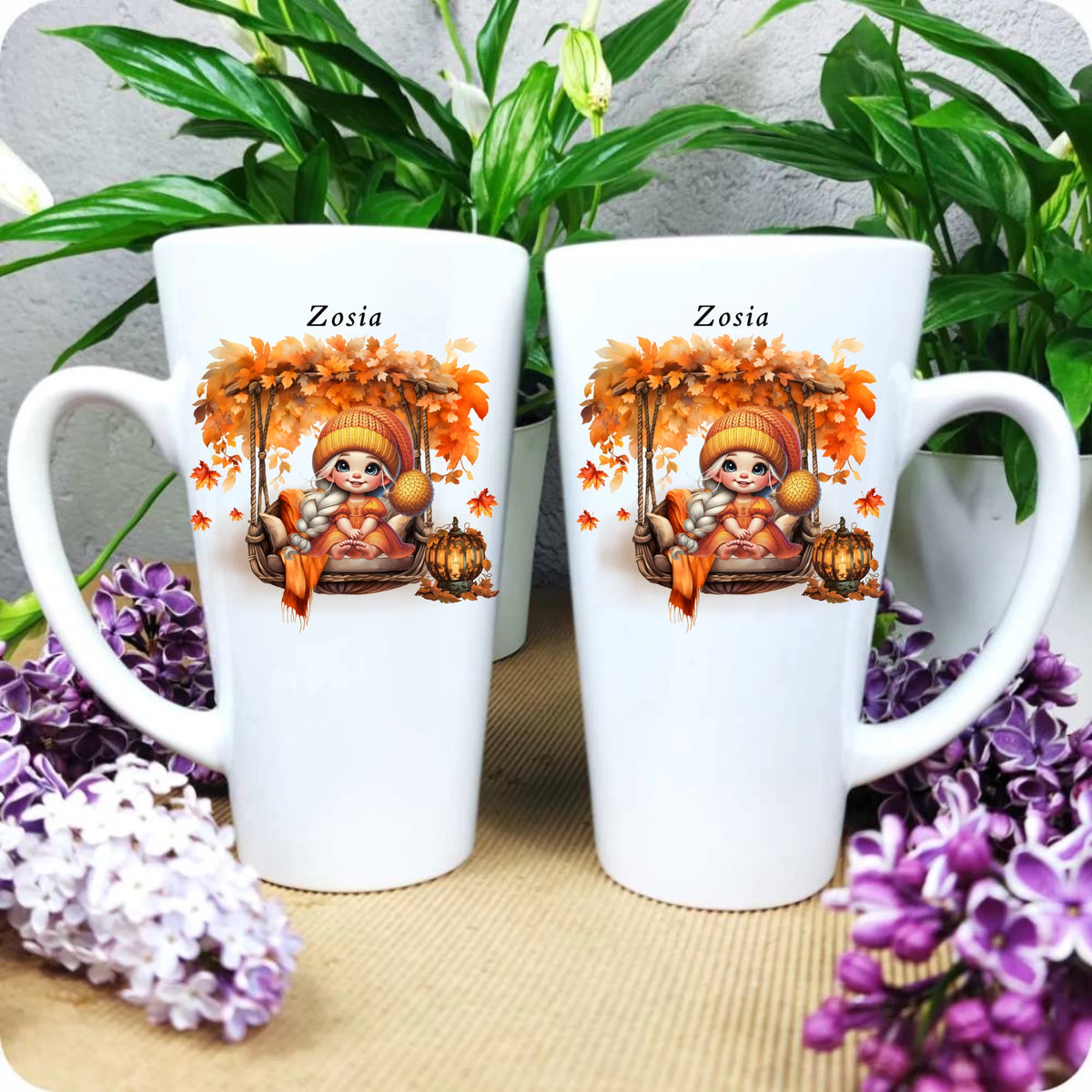 Cute autumn girl | Personalizowany duży kubek jesienny dla dziewczynki 450ml