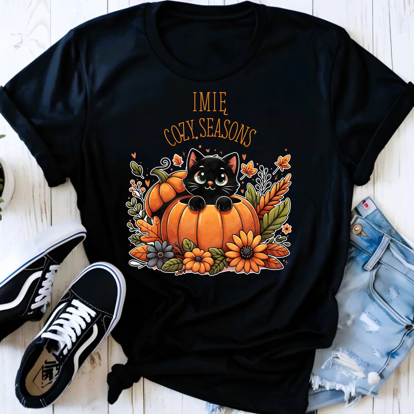 Koszulka damska jesieniara - Cozy Seasons - personalizowana JS01 - StoryCups.pl