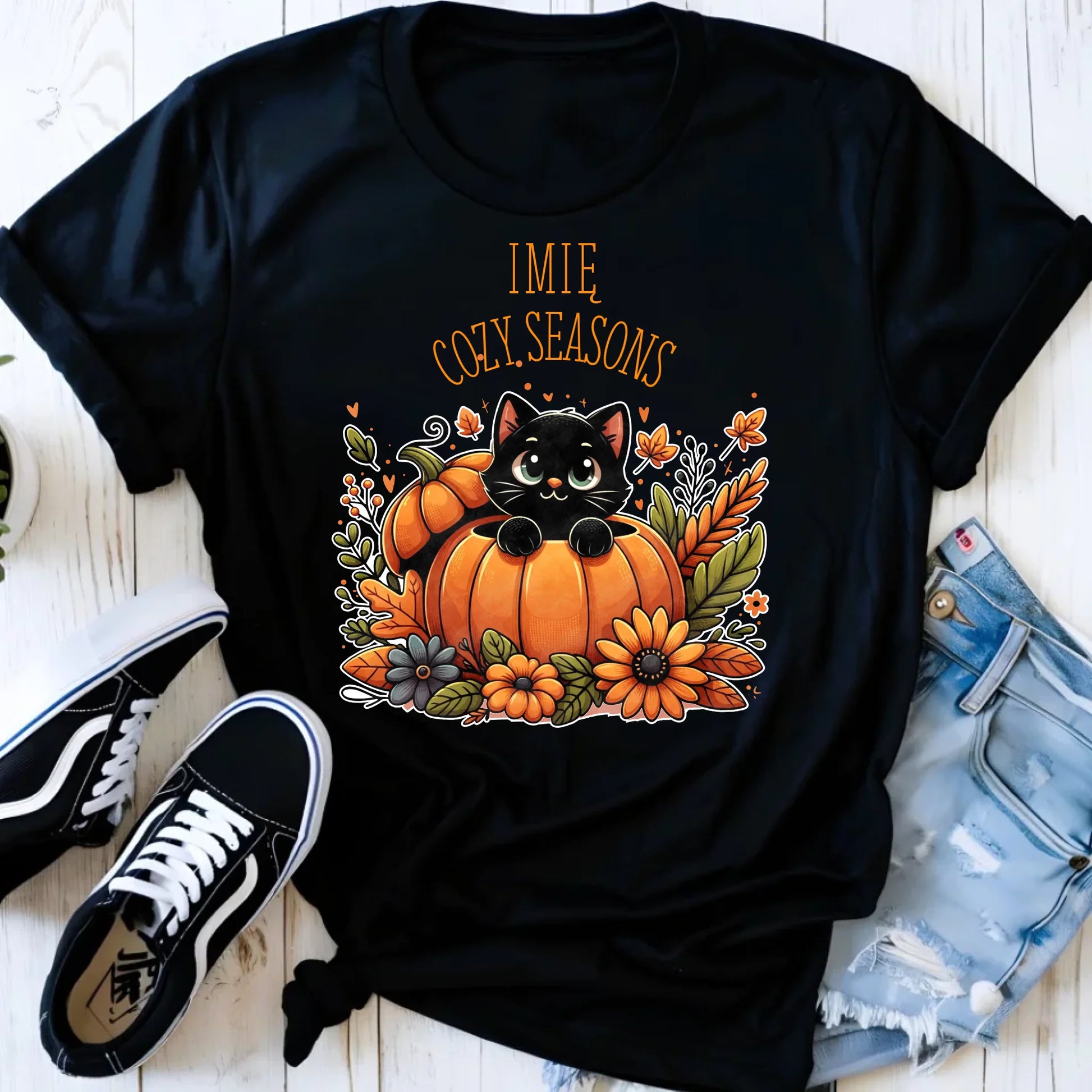 Koszulka damska jesieniara - Cozy Seasons - personalizowana JS01 - StoryCups.pl