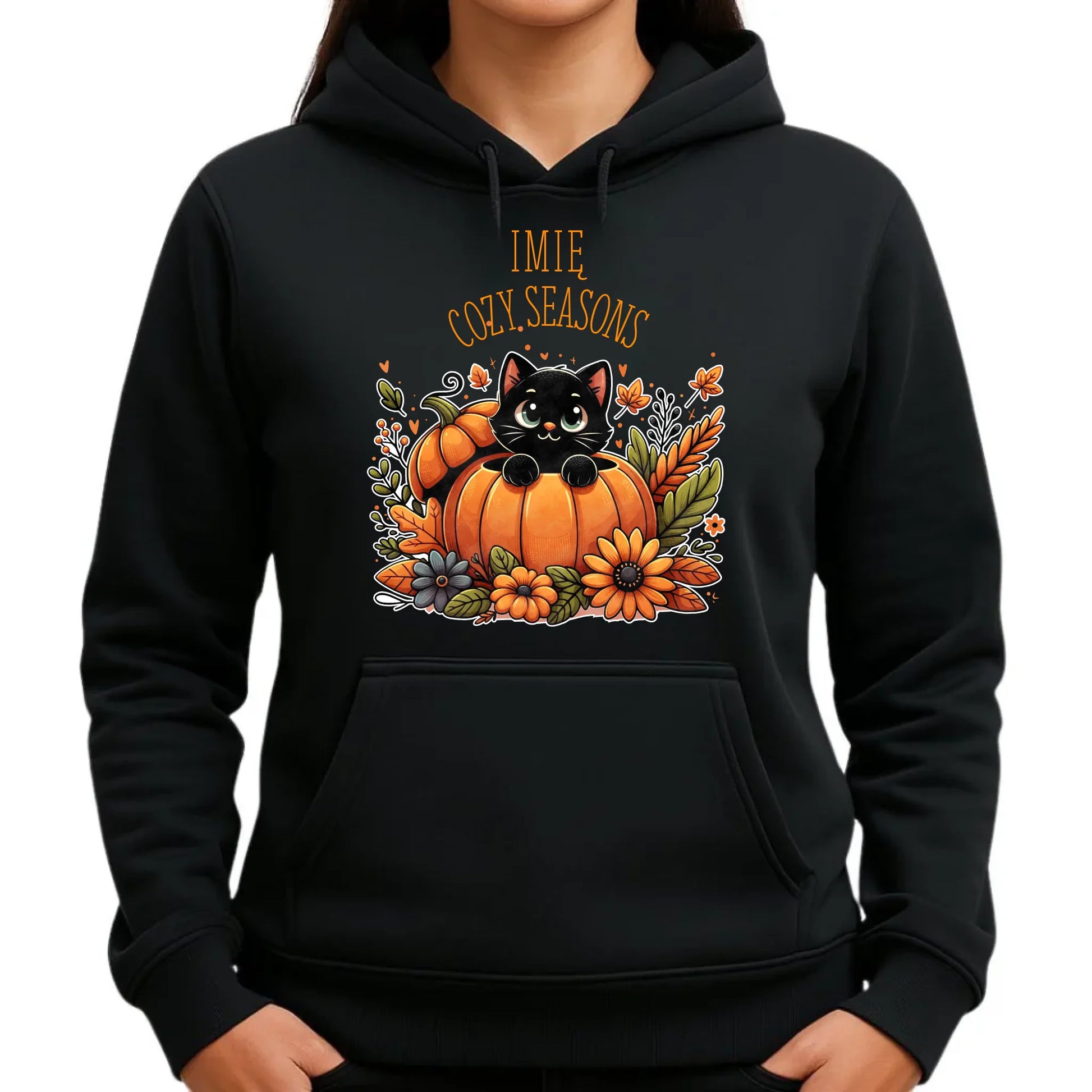 Bluza damska z kapturem jesieniara - Cozy Seasons - personalizowana JS01 - StoryCups.pl