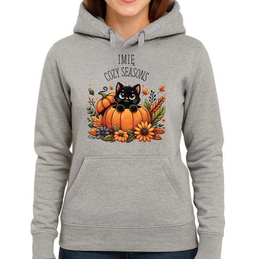 Bluza damska z kapturem jesieniara - Cozy Seasons - personalizowana JS01 - StoryCups.pl