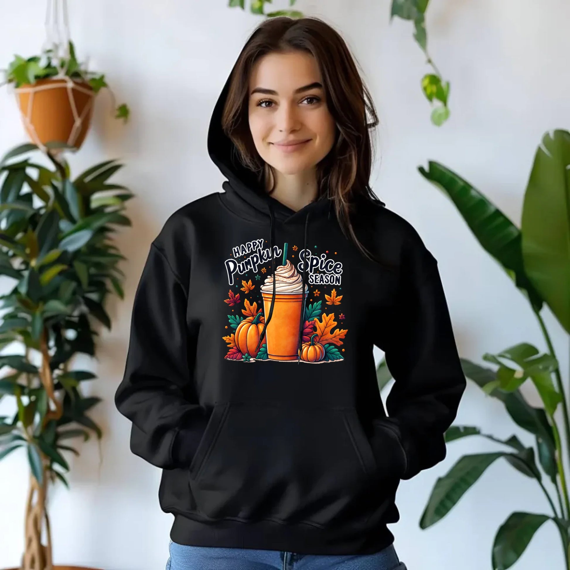 Bluza damska z kapturem jesieniara - Pumpkin Spice - kawa dyniowa JS02 - StoryCups.pl