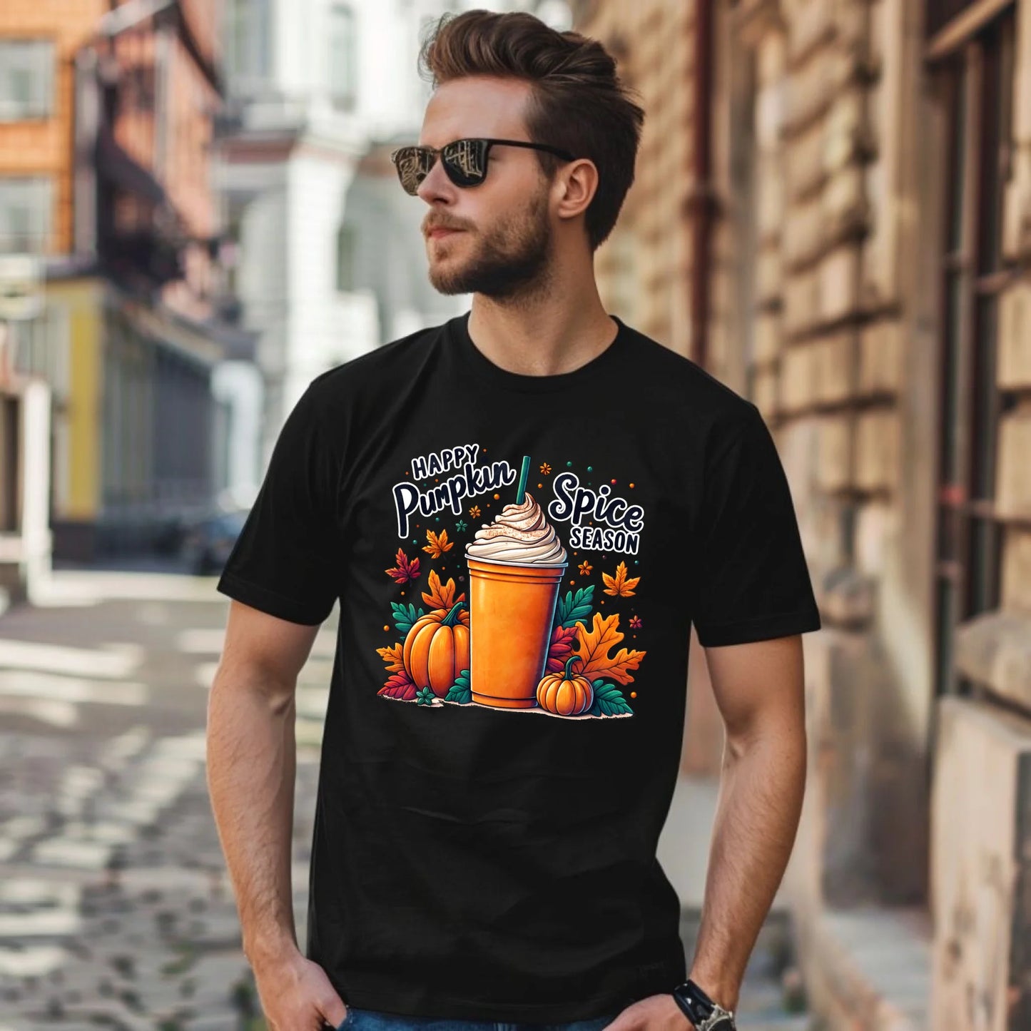 Koszulka męska jesienna - Pumpkin Spice - kawa dyniowa JS02 - StoryCups.pl
