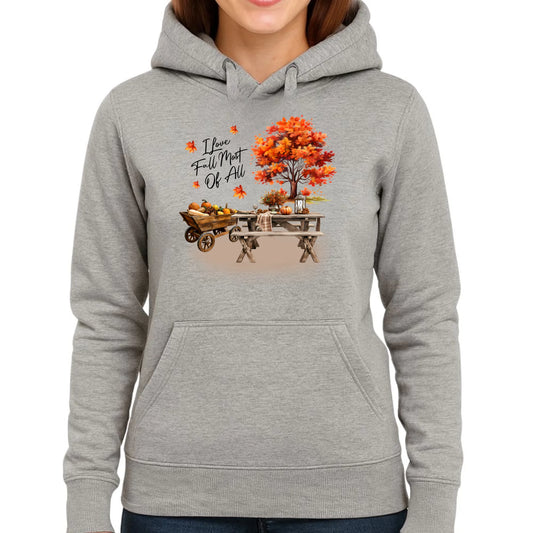 Bluza damska z kapturem jesieniara - Jesienny piknik z dyniami JS04 - StoryCups.pl