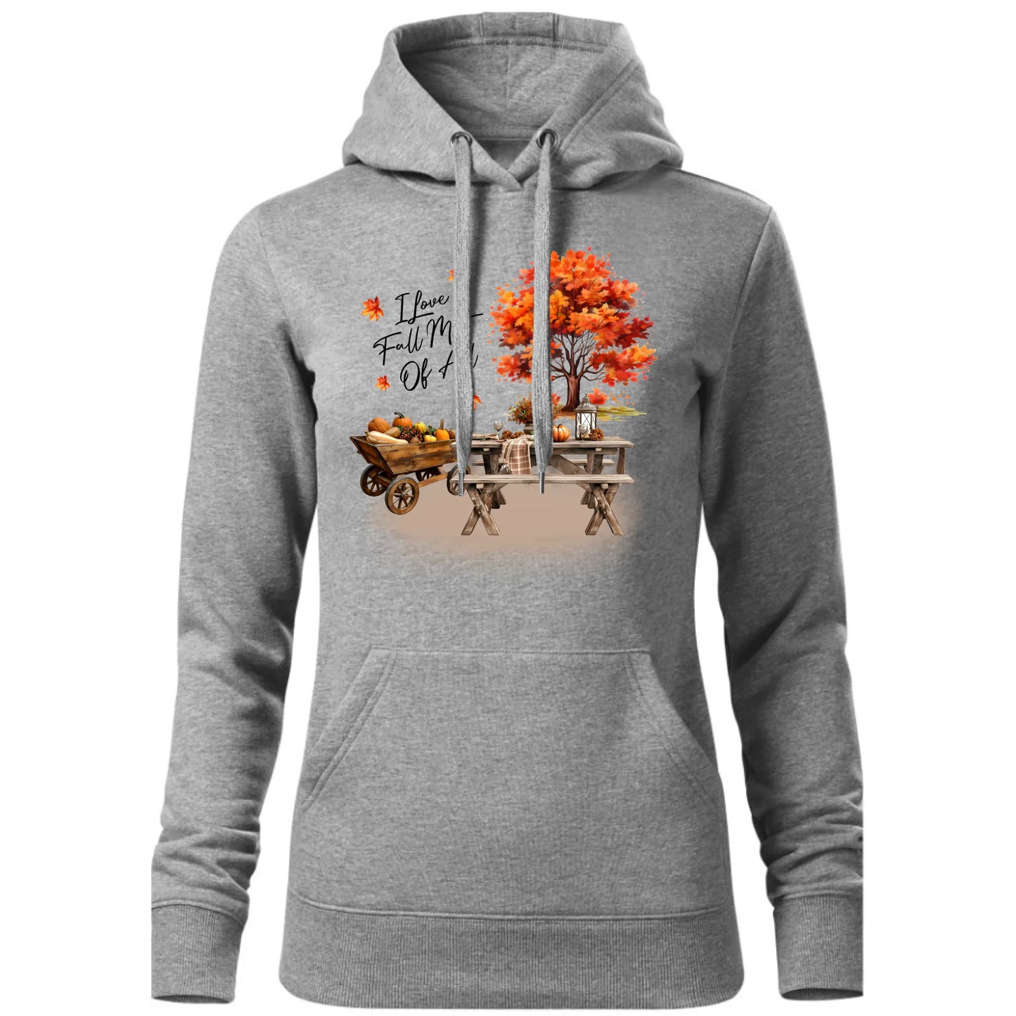 Bluza damska z kapturem jesieniara - Jesienny piknik z dyniami JS04 - StoryCups.pl