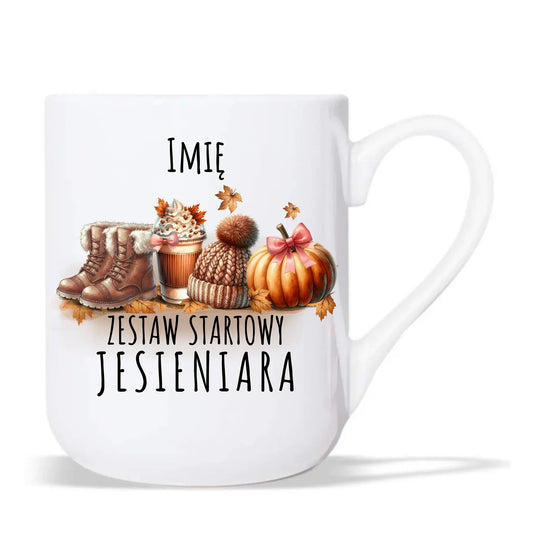 Kubek elegant jesieniara – Zestaw startowy - personalizowany JS05 - StoryCups.pl