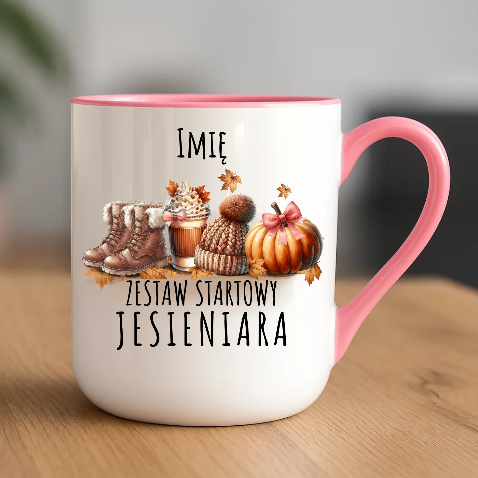 Kubek elegant jesieniara – Zestaw startowy - personalizowany JS05 - StoryCups.pl