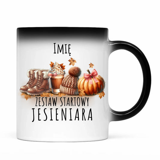 Kubek magiczny jesieniara – Zestaw startowy - personalizowany JS05 - StoryCups.pl