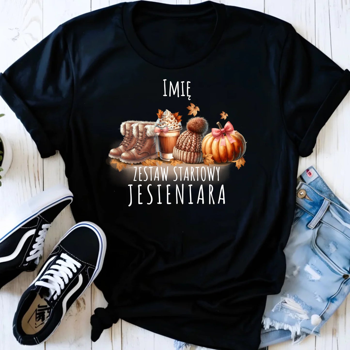 Koszulka damska jesieniara – Zestaw startowy - personalizowana JS05 - StoryCups.pl