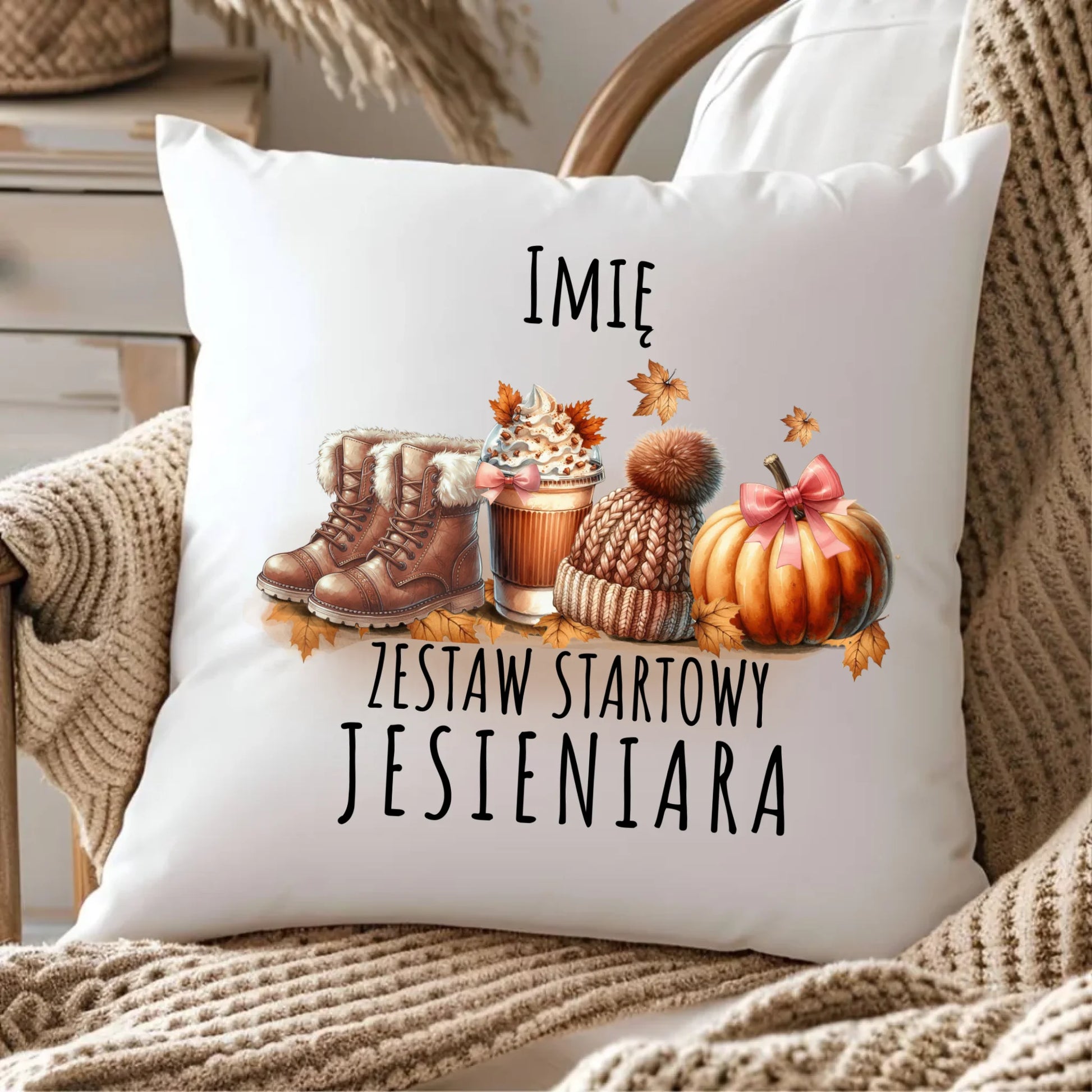 Poduszka jesieniara – Zestaw startowy - personalizowana JS05 - StoryCups.pl