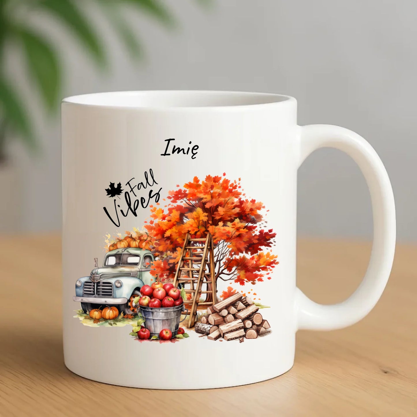 Ceramiczny biały kubek z nadrukiem na prezent