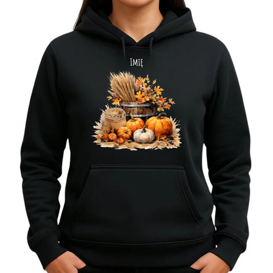 Bluza damska z kapturem jesieniara - Harvest vibes - personalizowana JS09 - StoryCups.pl